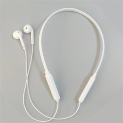 Wireless Headset Bluetooth 5.1 Hanging Neck Sports Headphones Stereo Noise Reduction Earphone White