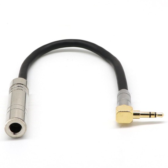 3.5 Male Plug Jack Stereo to 6.35 Female Stereo Extension Cable Angled Audio Line cable As shown