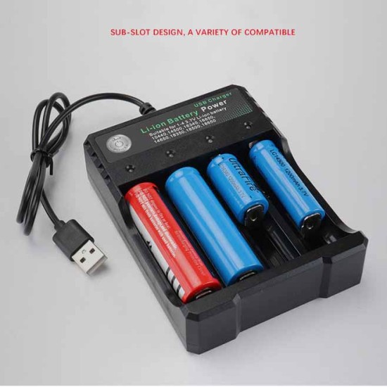 3.7V 18650 Charger Li-ion Battery USB Independent Charging Portable 18350 16340 14500 Battery Charger Two slots