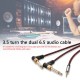 Audio Cable Adapter Jack 3.5mm to Dual 6.35mm Aux Corporal Mono 6.5 Jack to Male 3.5mm Mixer Cable Jack Divider 2 meters