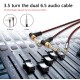 Audio Cable Adapter Jack 3.5mm to Dual 6.35mm Aux Corporal Mono 6.5 Jack to Male 3.5mm Mixer Cable Jack Divider 2 meters