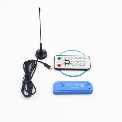 USB2.0 DVB-T Stick HDTV TV Tuner Receiver SDR+DAB+FM Remote Controller Tuner Card blue