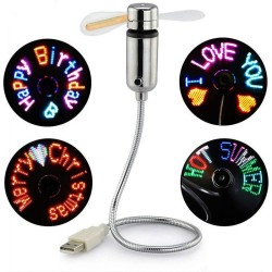 Usb Fan Led Rgb Light Programmable Fans Flexible Gooseneck Diy Message Mini Usb Cooling Cooler For Pc Laptop Notebook USB Programmable Fan