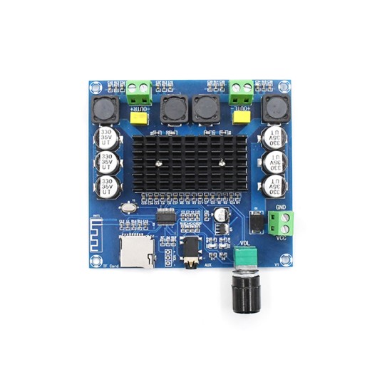 XH-A105 Bluetooth 5.0 TDA7498 Digital Amplifier Board 2x100W Stereo Audio AMP Module Support TF Card AUX board + shell