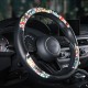 Universal leather printing Car Steering-wheel Cover 38CM Sport styling Auto Steering Wheel Covers Anti-Slip Color printing_38cm