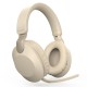 Bluetooth Headset Stereo Music External Folding Wireless Gaming Headphones with Microphone Beige