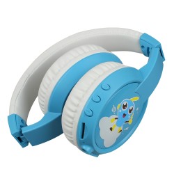 Children Bluetooth Headset BT5.0 Wireless Kids Headphone with HD Mic Support TF Card for Children Study/Entertainment blue