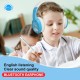 Children Bluetooth Headset BT5.0 Wireless Kids Headphone with HD Mic Support TF Card for Children Study/Entertainment blue