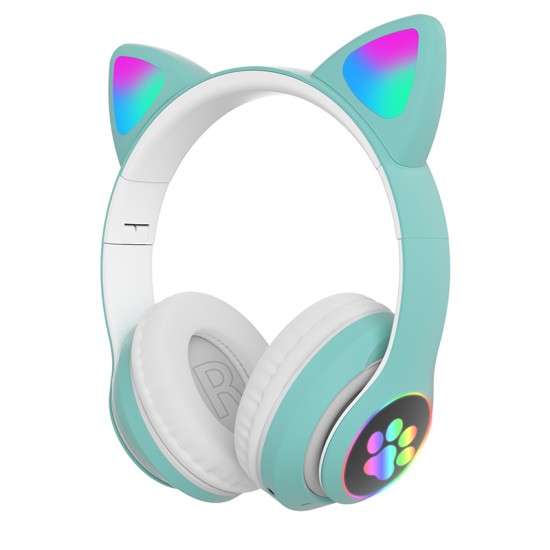 Children's Headphone Rgb Luminous Cartoon Animal Shape Bluetooth Headset Pink