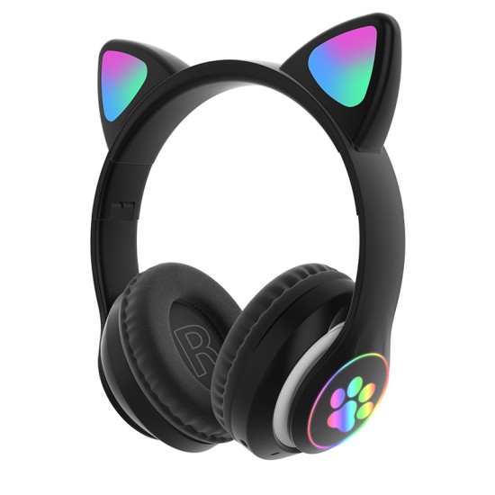 Children's Headphone Rgb Luminous Cartoon Animal Shape Bluetooth Headset Pink