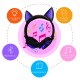 Cute Cat Ear Rechargeable Gaming Headset with LED Lights Colorful Over Ear Foldable Headphones with Mic for Cell Phone  purple