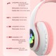 Cute Cat Ears Wireless Headphones with Mic Stereo Music Gaming Led RGB Bluetooth Headset Black