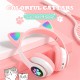 Cute Cat Ears Wireless Headphones with Mic Stereo Music Gaming Led RGB Bluetooth Headset Black