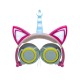 Cute Kids Cat Ear Headphones Wired Adjustable for Boys Girls Tablet Kids Headband Earphone Foldable Over On Ear Game Headset  Blue pink