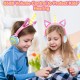 Cute Kids Cat Ear Headphones Wired Adjustable for Boys Girls Tablet Kids Headband Earphone Foldable Over On Ear Game Headset  White pink