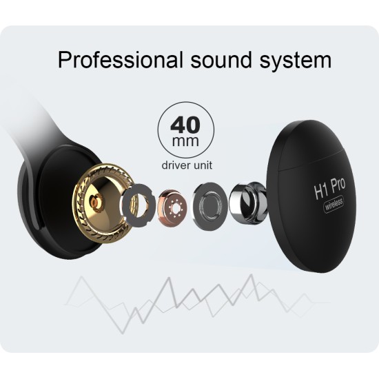 H1 Pro Bluetooth Wireless Headset HIFI Stereo Noise Reduction Gaming Earphone with Microphone H1 red