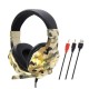 Headset Wired Earphone Gaming Headset USB Luminous Gamer Stereo Headphone Folding Headset yellow