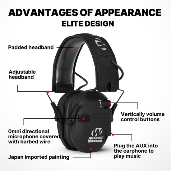 Intelligent Noise Reduction Earmuffs Ear Protective Acoustic Hood For Professional Shooting Training