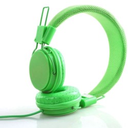 Kids Wired Ear Headphones Stylish Headband Earphones for iPad Tablet  GreenAF1C