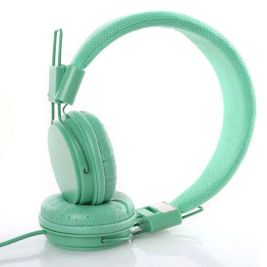 Kids Wired Ear Headphones Stylish Headband Earphones for iPad Tablet  GreenAF1C