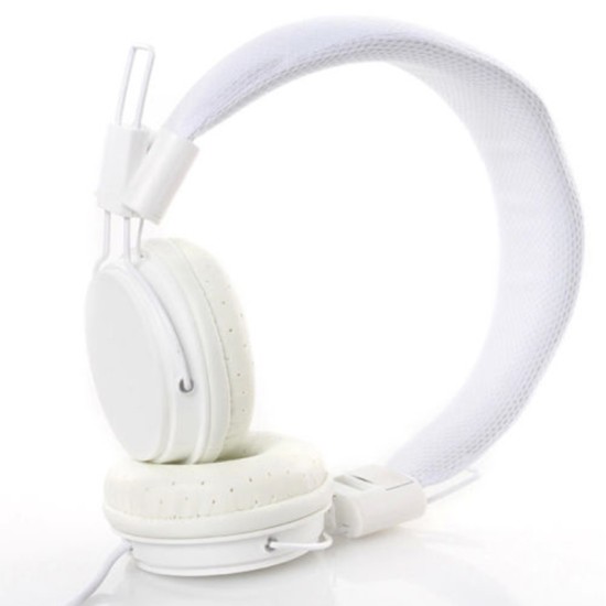 Kids Wired Ear Headphones Stylish Headband Earphones for iPad Tablet  white