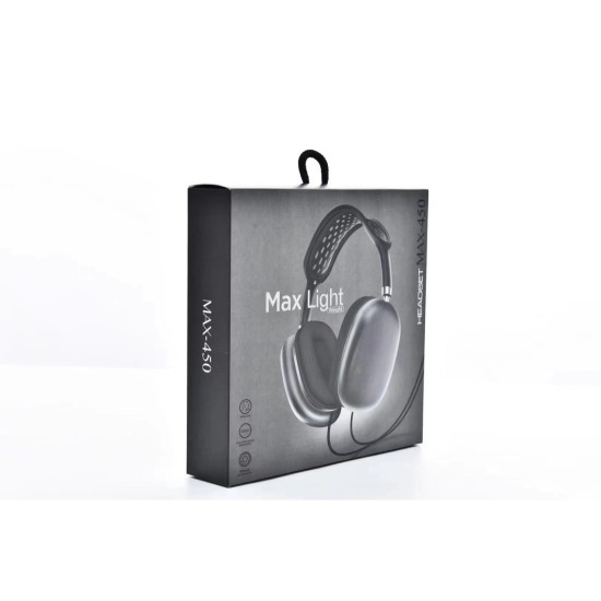 Max-450 Head-mounted  Earphones Bluetooth-compatible 5.0 Noise Adjustable Reduction Mobile Phone Computer Universal Headset Gaming Headphones blue