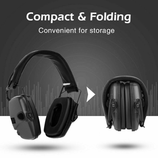 Noise Reduction Earmuff Shooting Headphone Anti-noise Ear Defenders Hearing Protector black