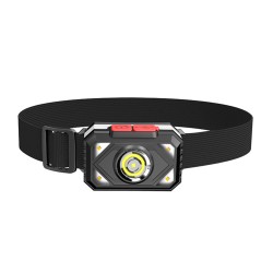 Outdoor Led Headlamp 7-levels Usb Charging Strong Light Long-range Portable Emergency Light Black