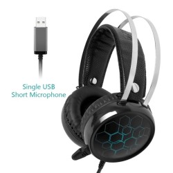 Professional 7.1 Gaming Headset Gamer Surround Sound USB Wired Headphones with Microphone for PC Computer Xbox One PS4 RGB Light 7.1 short Mic