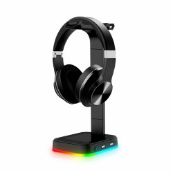 RGB Wired Gaming Headset Non-slip Base Dual USB  Black