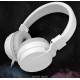 Stereo Earphones Foldable Sports Headphones with Mic for PC Laptop Tablet Smart Phone white