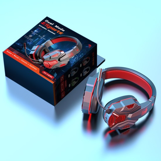 Sy-t830 Wireless Bluetooth Headset Low-latency Luminous E-sports Gaming Earphone Dark Blue