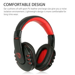 V8-1 Bluetooth-compatible  Gaming  Headset Built-in Microphone Rechargeable Lithium Battery Wireless Earphone Headphone For Phones Tablet Pc Mp3 Black red