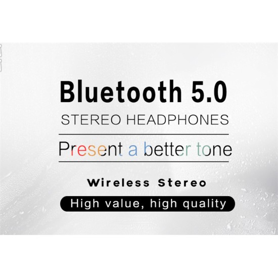 Wireless  Headphones Bluetooth--compatible Headset Foldable Stereo Adjustable Earphones With Mic White