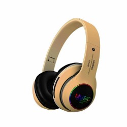 Wireless Bluetooth 5.0 Headphones Foldable Headset Earphones Noise Cancelling Sport Earphone Golden