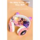 Wireless Headset Cute Cat Ear Bluetooth-compatible 5.0 Rgb Luminous Headphone Music Sports Gaming Earphone Children Gift Pink