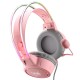 X15pro Head-mounted Computer Headset Dynamic RGB Wired Earphones with HD Noise Reduction Mic Chicken-eating Game Pink