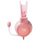 X15pro Head-mounted Computer Headset Dynamic RGB Wired Earphones with HD Noise Reduction Mic Chicken-eating Game Pink