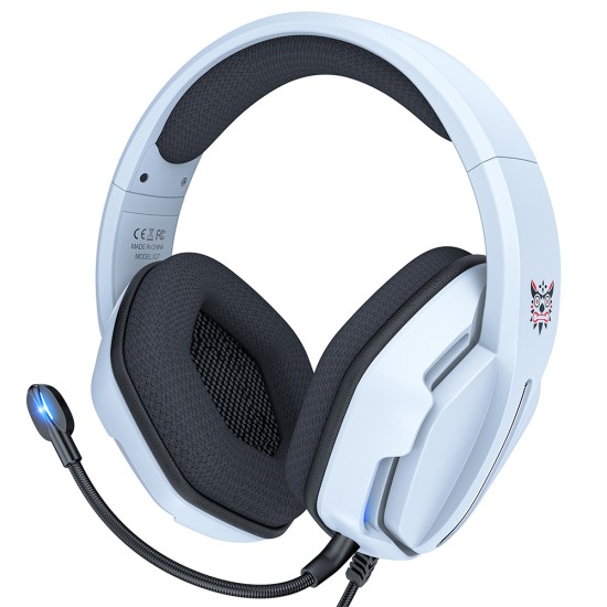 X27 Ear-mounted Wired Headset with HD Microphone Luminous RGB Noise-cancelling Gaming Headphones for PC Video Game White