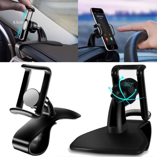 360° Rotation Dashboard Mount Car Phone Holder HUD Stand for Smartphone GPS