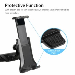 Car Rear Seat Headrest Bracket 360 Degree Rotation Phone Mount Holder Stand Black