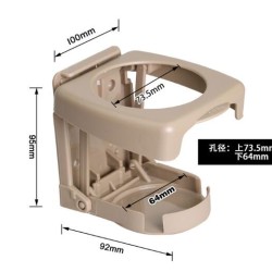 Foldable Car Cup Holder Portable ABS Beverage Holder Cup Bracket Beige