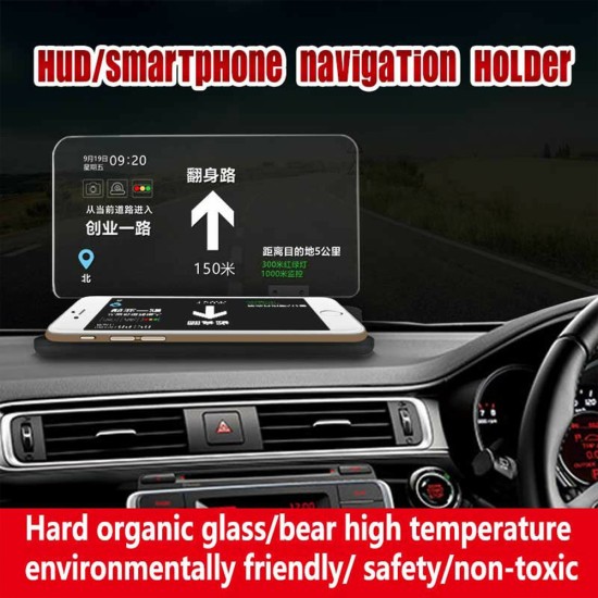 H6 6-inch Screen Car  Hud  Head-up  Display Projector Universal Phone Navigation Gps Mount black