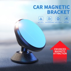 Magnetic Car  Phone  Holder Leather Grain 360 Degree Rotation Built-in Magnets Bracket Black