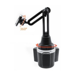 Magnetic Cup Holder Mobile Phone Fixed Mount 360-degree Rotatable Universal Black