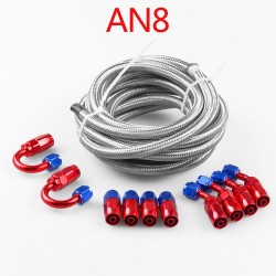 Stainless Steel Braided Oil / Fuel Line / Hose + Fitting / Hose End / Adaptor Kit AN6