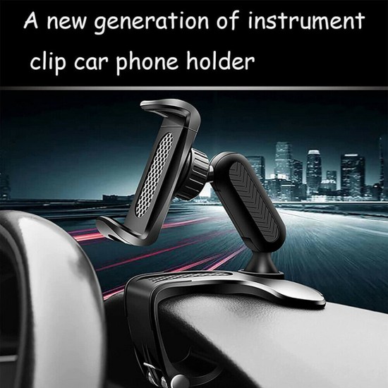 Universal Car Dashboard Mount Holder Snap-on Phone Rack Rotating Black