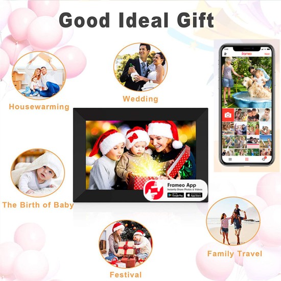 10.1 inch Digital Photo Frame 16GB Memory Frameo System Smart Wifi Touch-screen Cloud Frame White