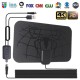 Indoor Digital Hdtv Antenna with Detachable Signal Amplifier Converter Spider Pattern Black