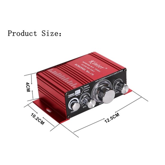 Kinter MA170 Amplifier DC12V Mini Power Amplifier Speaker Amplifier red_MA170